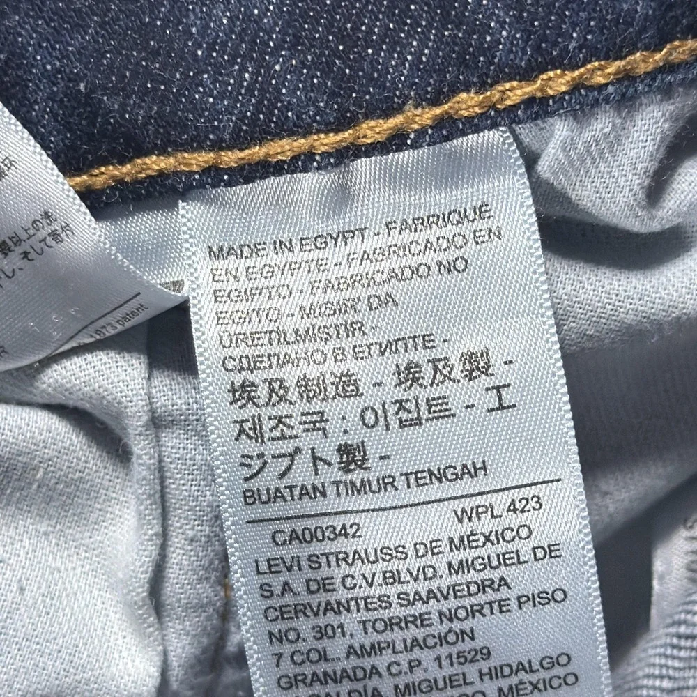 Levis 514 Jeans Mens 36x32 Blue Dark Wash Regular Straight Stretch Denim Pants